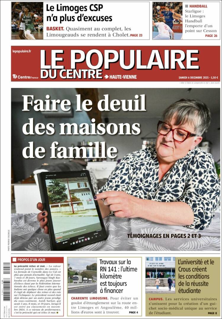 Portada de Le Populaire du Centre (Francia)
