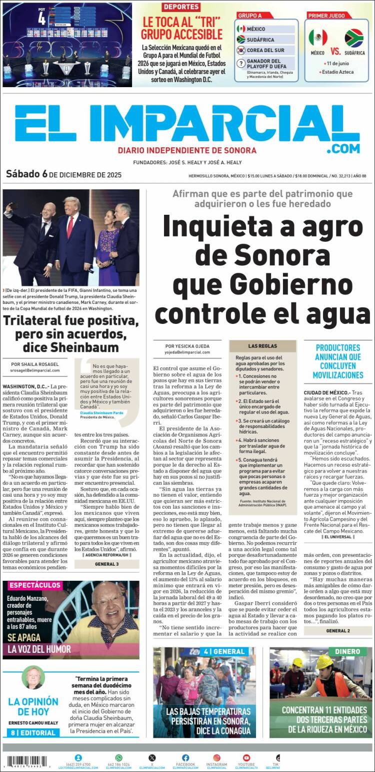 Portada de El Imparcial (M&eacute;xico)