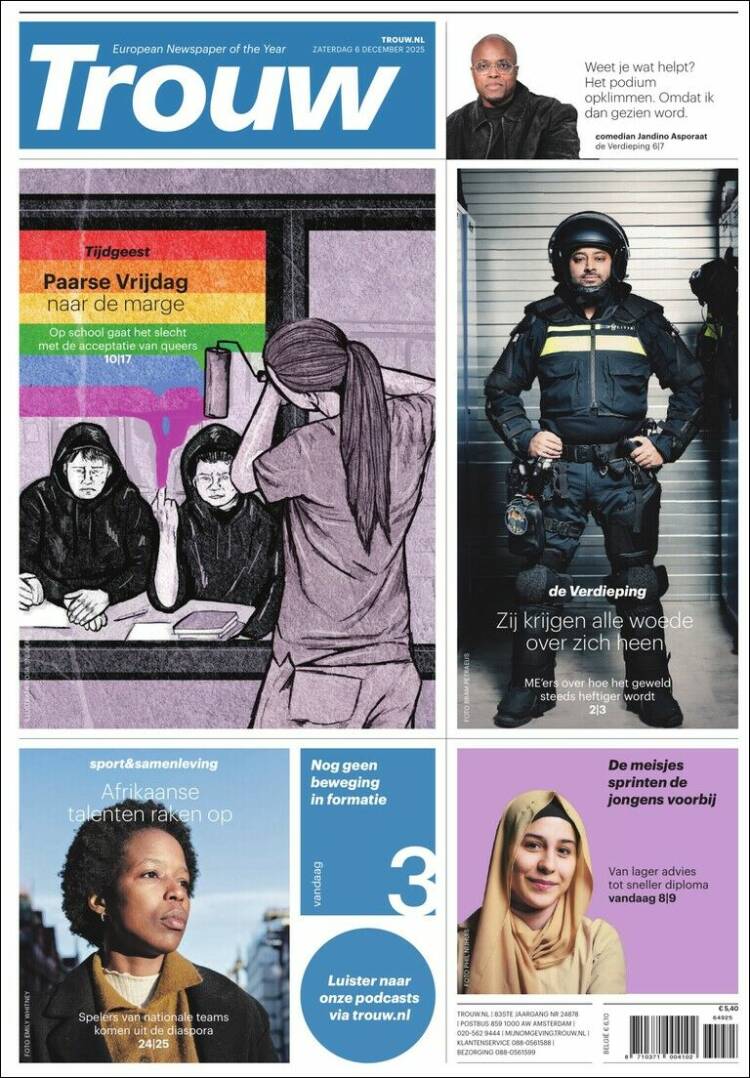Portada de Trouw (Pa&iacute;ses Bajos)