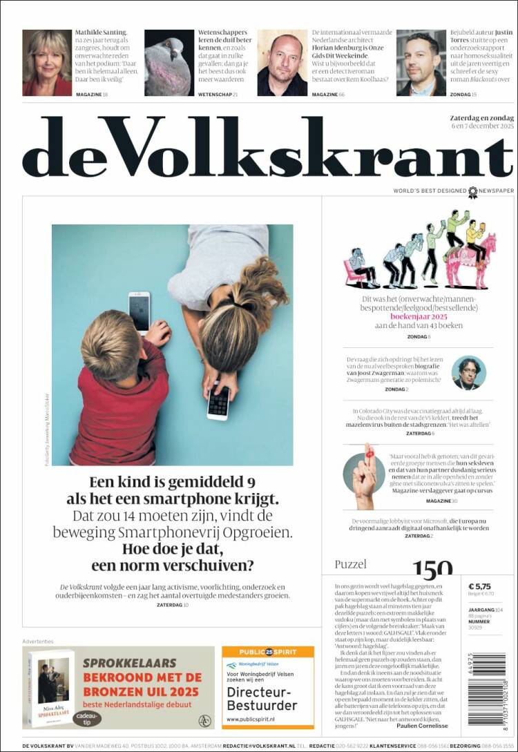 Portada de De Volkskrant (Pa&iacute;ses Bajos)