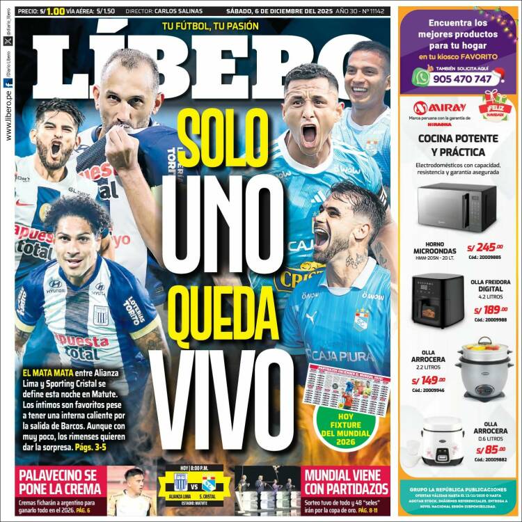 Portada de Líbero (Per&uacute;)