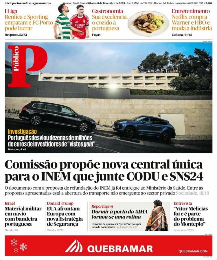 Portada de Público (Portugal)