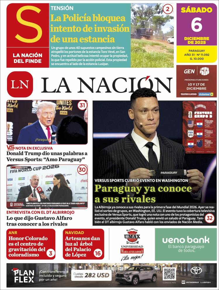 Portada de La Nación (Paraguay)