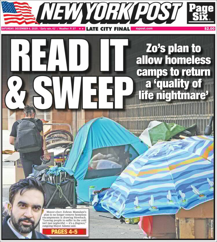 Portada de New York Post (USA)