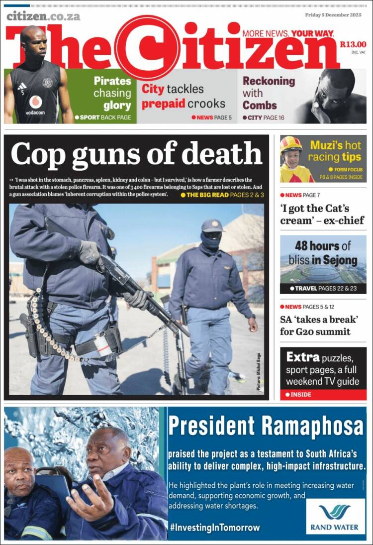 Portada de The Citizen (Sud&aacute;frica)