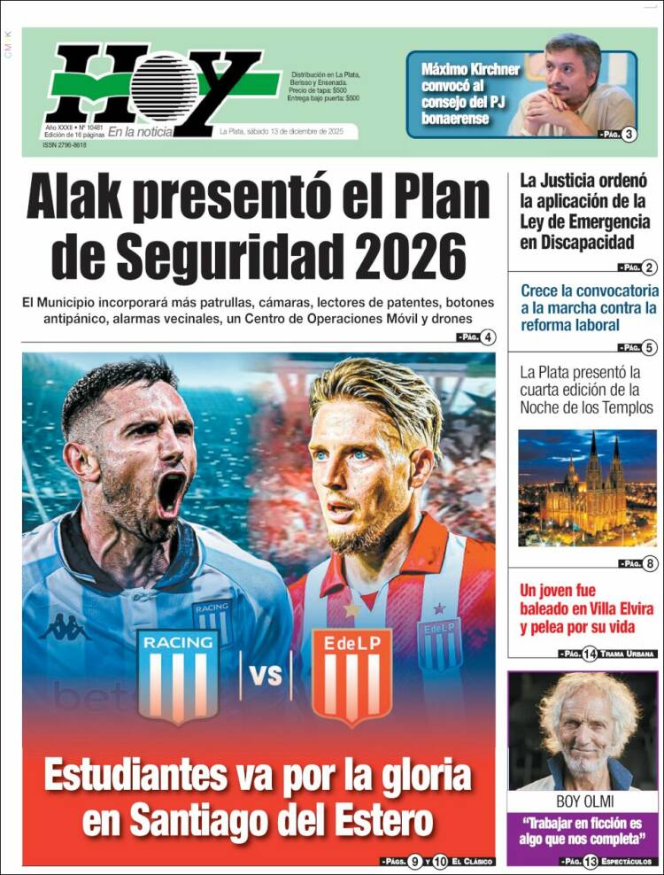 Portada de Diario Hoy (Argentina)