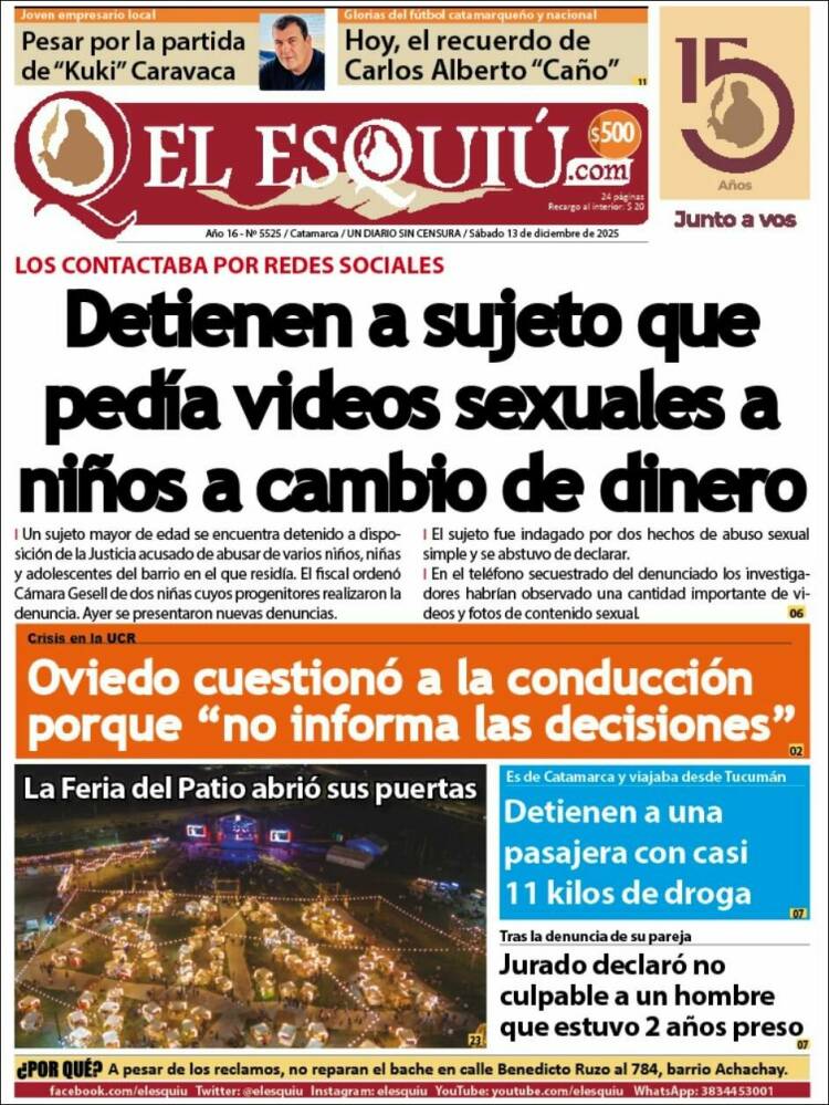 Portada de El Esquiu (Argentina)