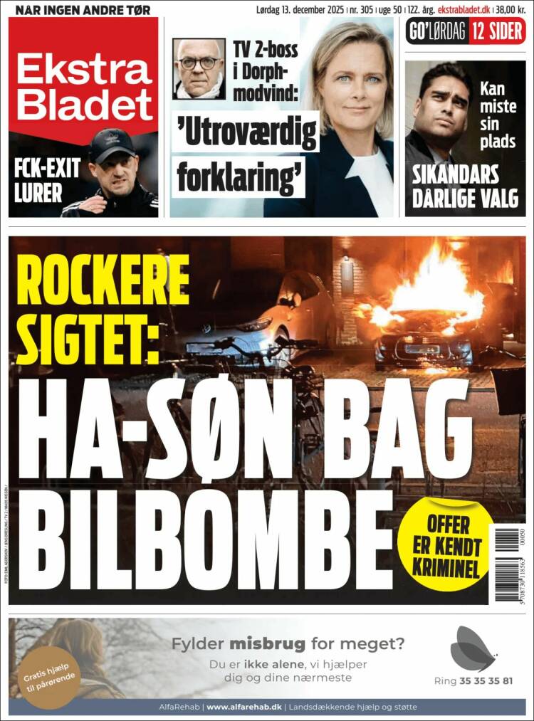 Portada de Ekstra Bladet (Dinamarca)