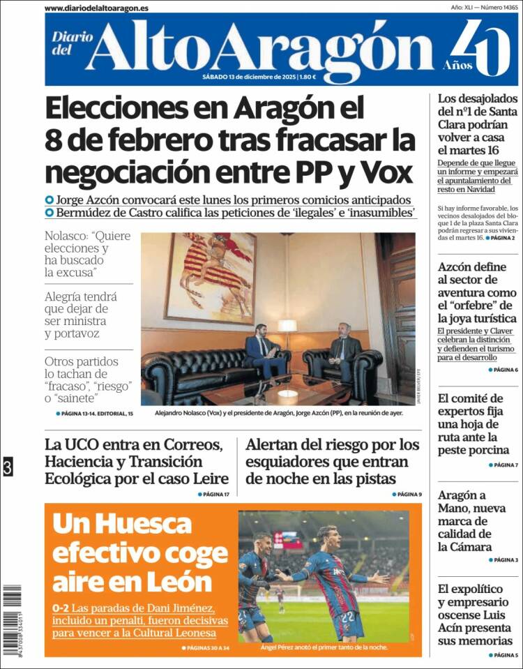 Portada de Diario del AltoAragón (Espa&ntilde;a)