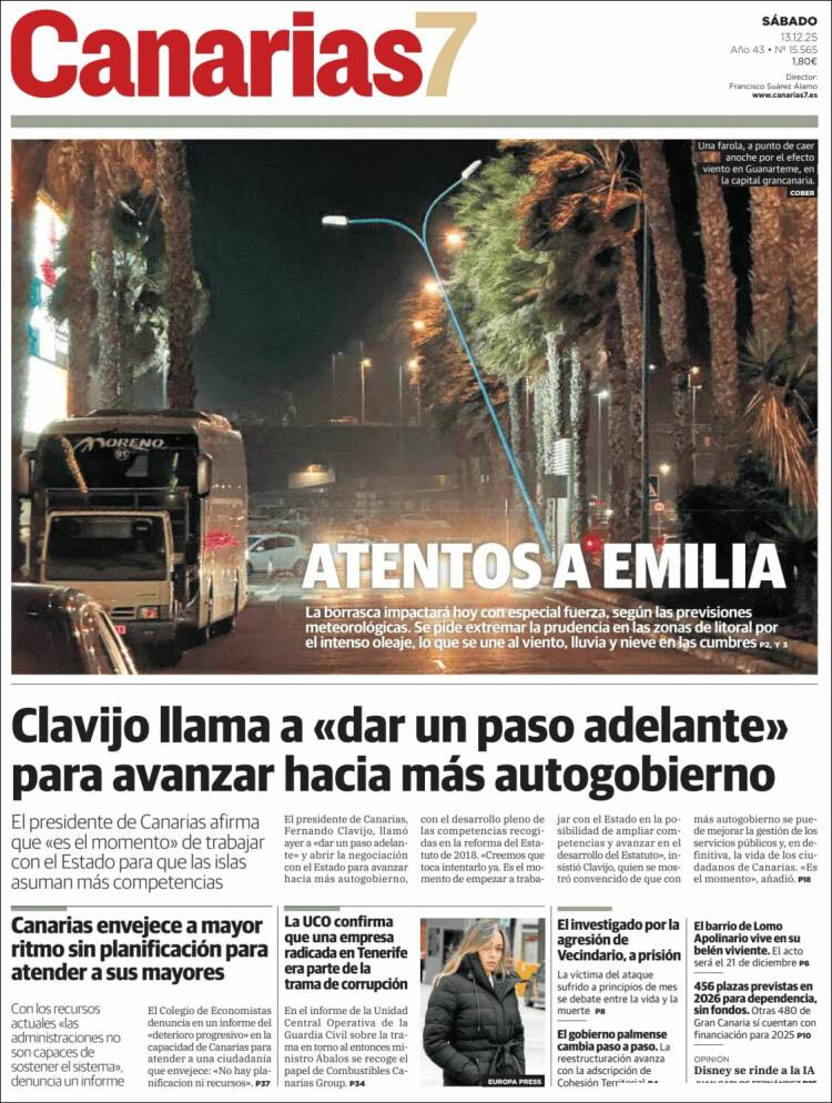 Portada de Canarias 7 (Espa&ntilde;a)