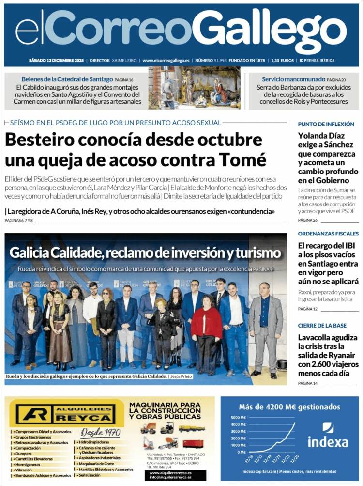 Portada de El Correo Gallego (Espa&ntilde;a)