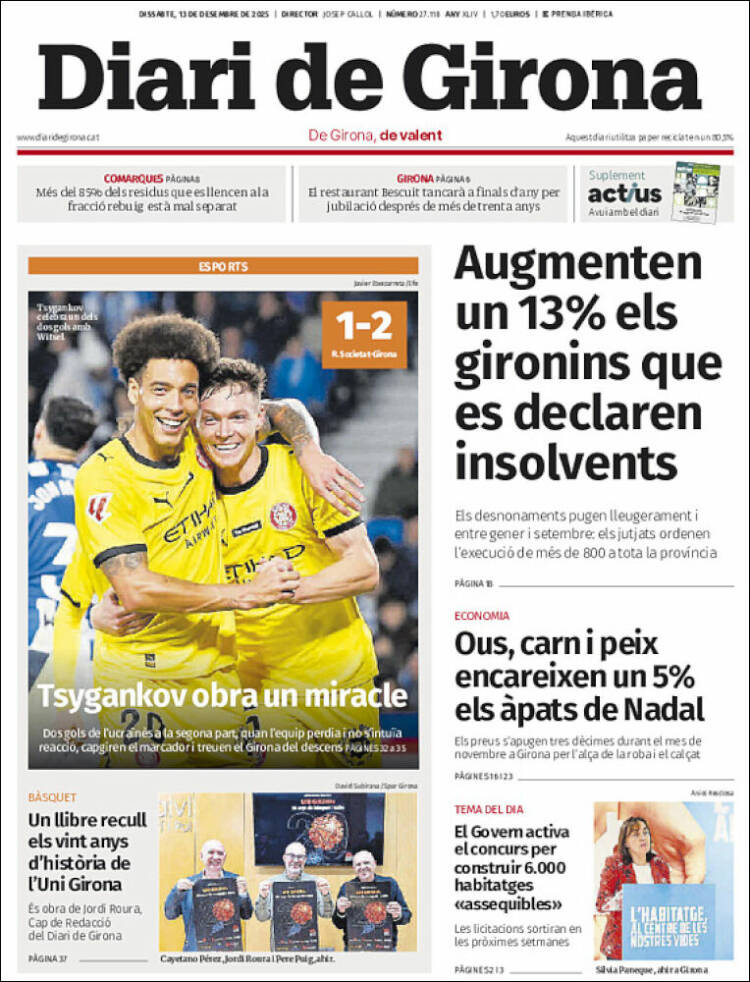 Portada de Diari de Girona (Espa&ntilde;a)