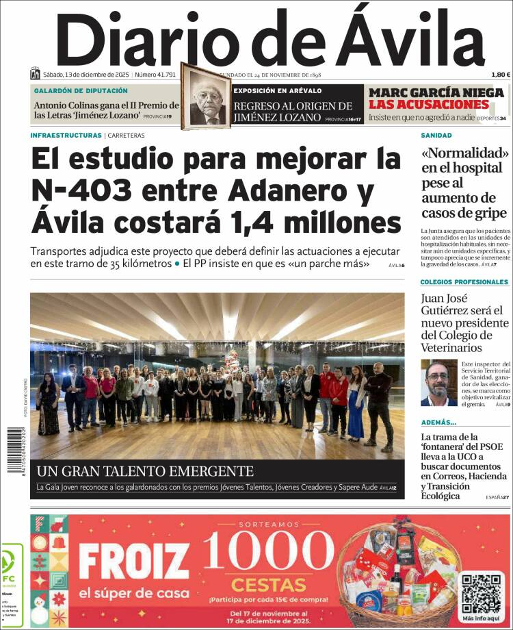 Portada de Diario de Ávila (Espa&ntilde;a)