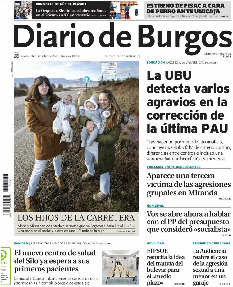 Portada de Diario de Burgos (Espa&ntilde;a)