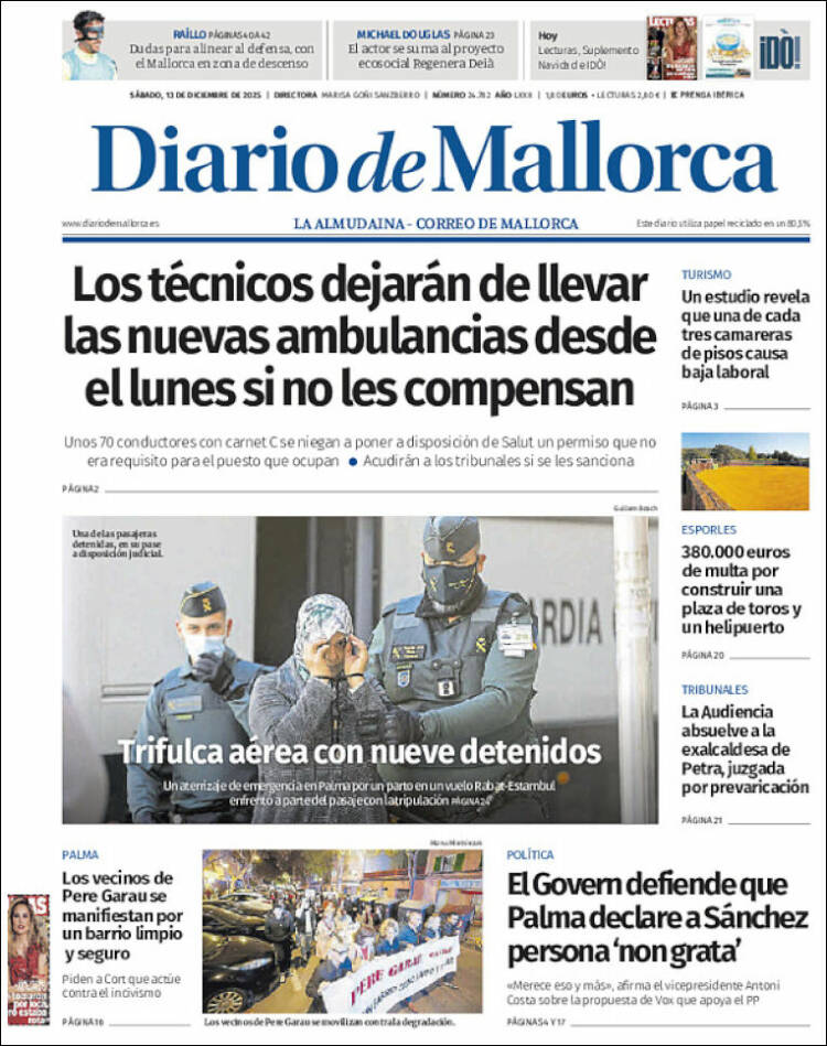 Portada de Diario de Mallorca (Espa&ntilde;a)