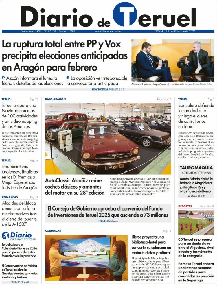 Portada de Diario de Teruel (Espa&ntilde;a)