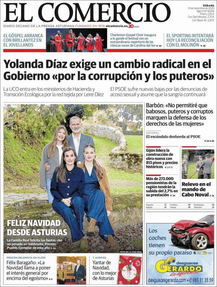 Portada de El Comercio - Gijón (Espa&ntilde;a)