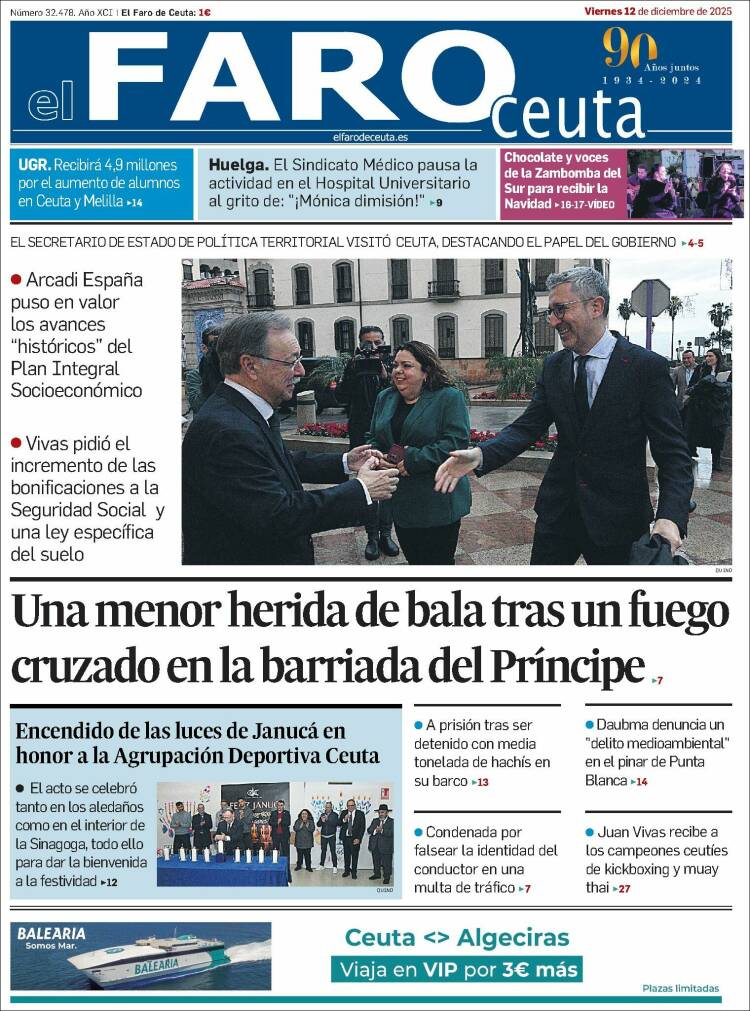 Portada de El Faro de Ceuta (Espa&ntilde;a)