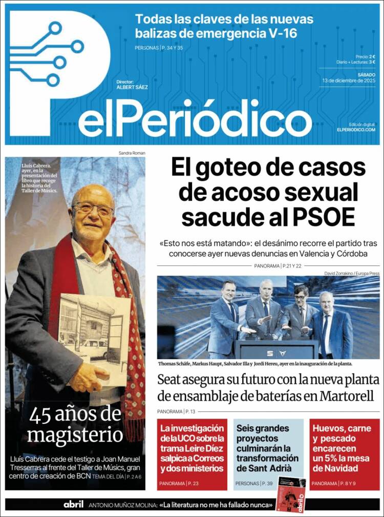 Portada de El Periódico (Espa&ntilde;a)