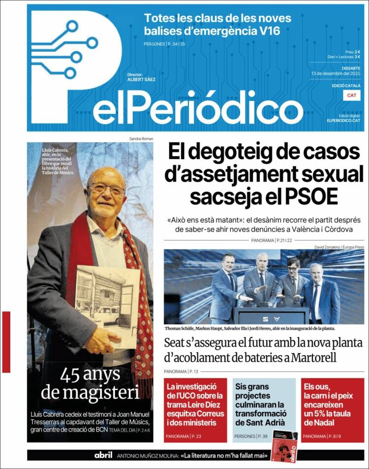 Portada de El Periódico de Catalunya (Espa&ntilde;a)
