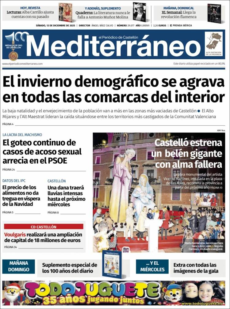 Portada de El Periódico Mediterraneo (Espa&ntilde;a)