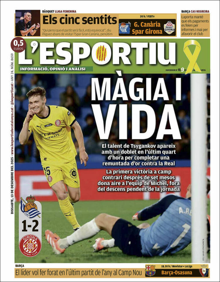 Portada de L'Esportiu : Girona (Espa&ntilde;a)