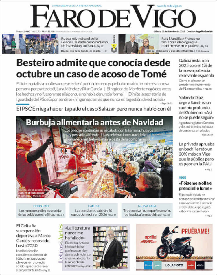 Portada de Faro de Vigo (Espa&ntilde;a)