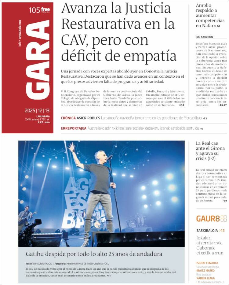 Portada de Gara (Espa&ntilde;a)