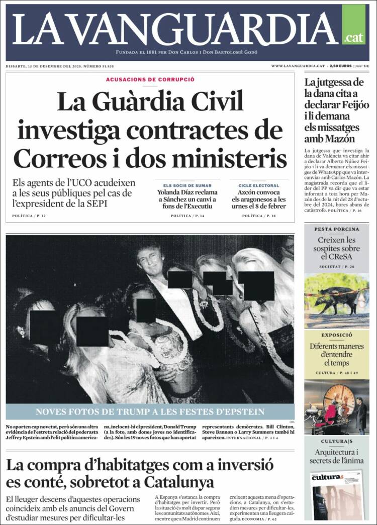 Portada de La Vanguardia (Espa&ntilde;a)