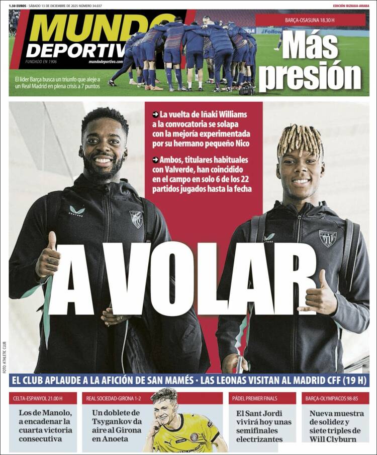 Portada de Mundo Deportivo Bizkaia (Espa&ntilde;a)
