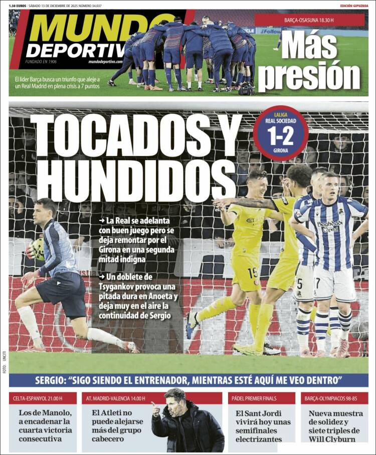 Portada de Mundo Deportivo Gipuzkoa (Espa&ntilde;a)
