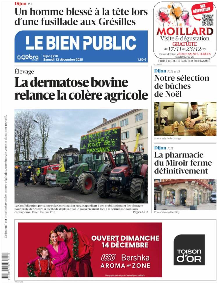 Portada de Le Bien Public (Francia)