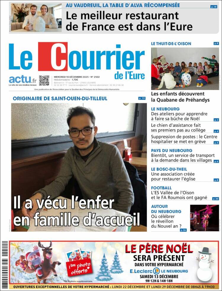 Portada de Le Courrier de l'Ouest (Francia)