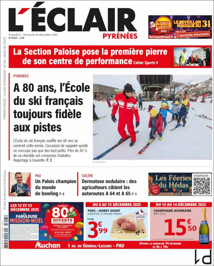 Portada de L'Eclair des Pyrénées (Francia)