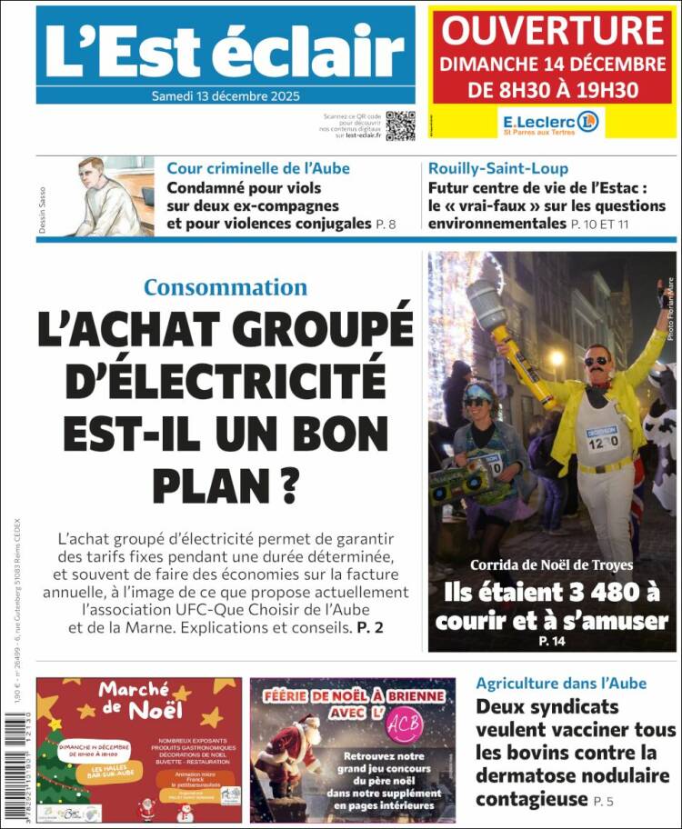 Portada de L'Est Eclair (Francia)