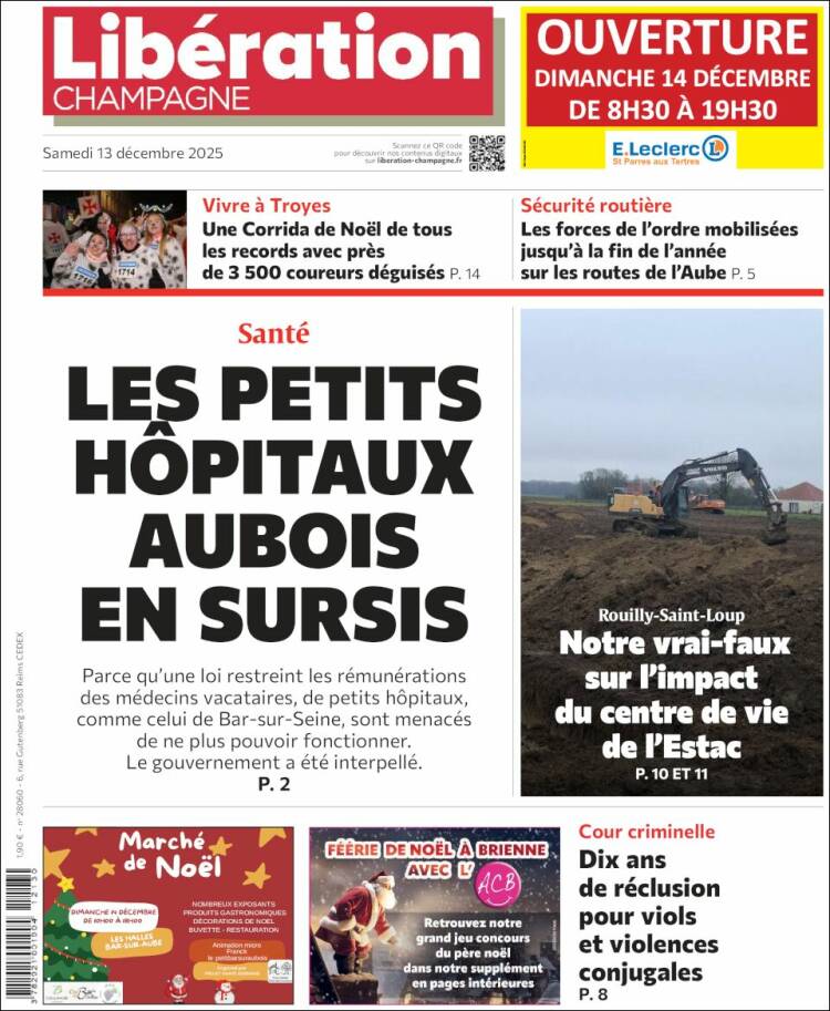 Portada de Libération Champagne (Francia)