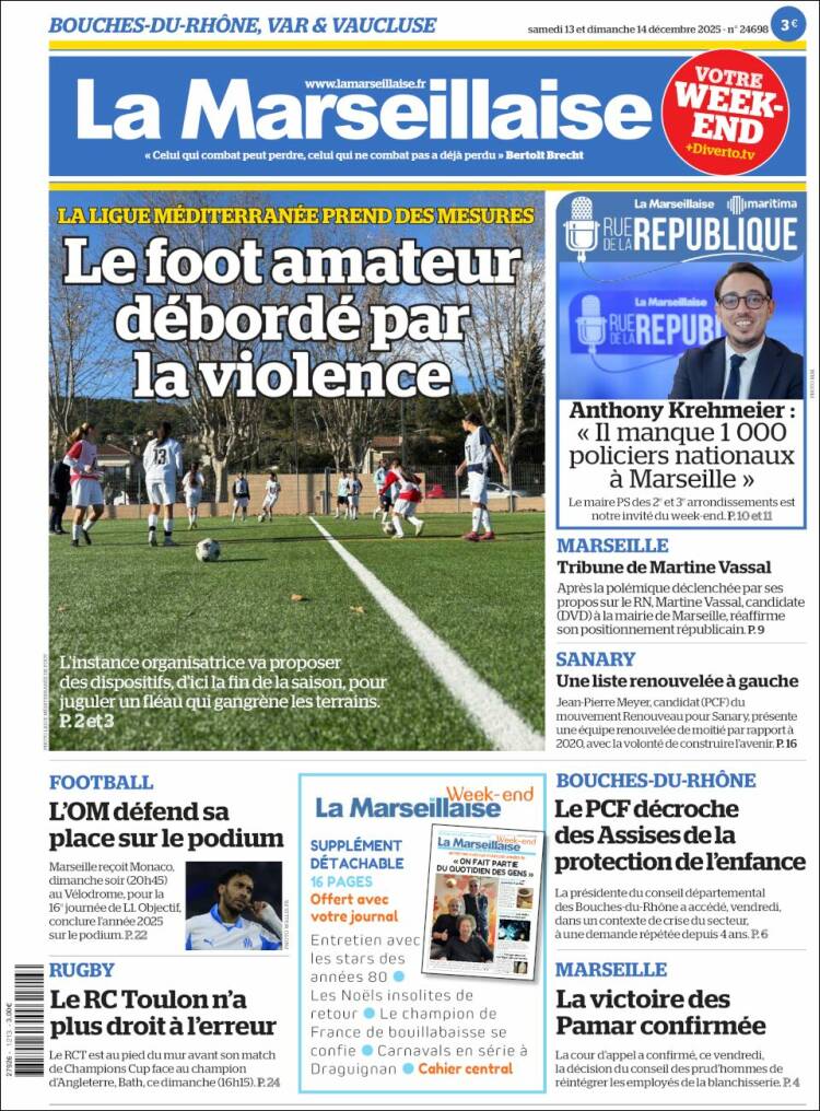 Portada de La Marseillaise (Francia)