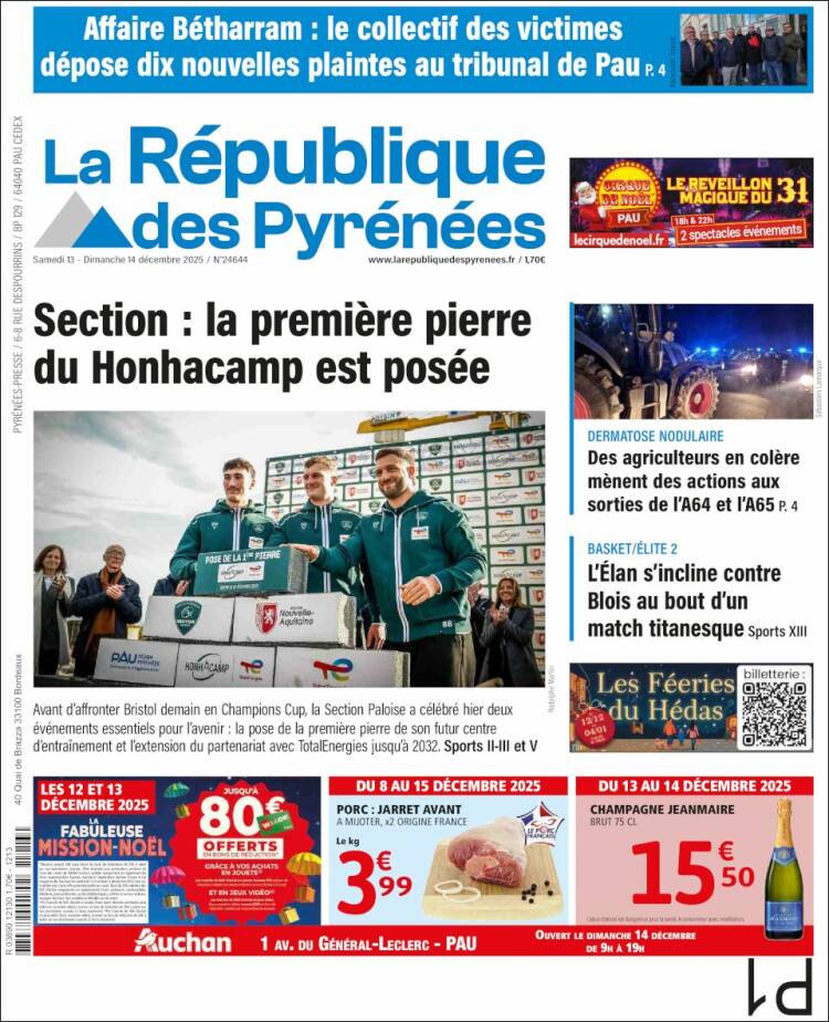 Portada de La République des Pyrénées (Francia)
