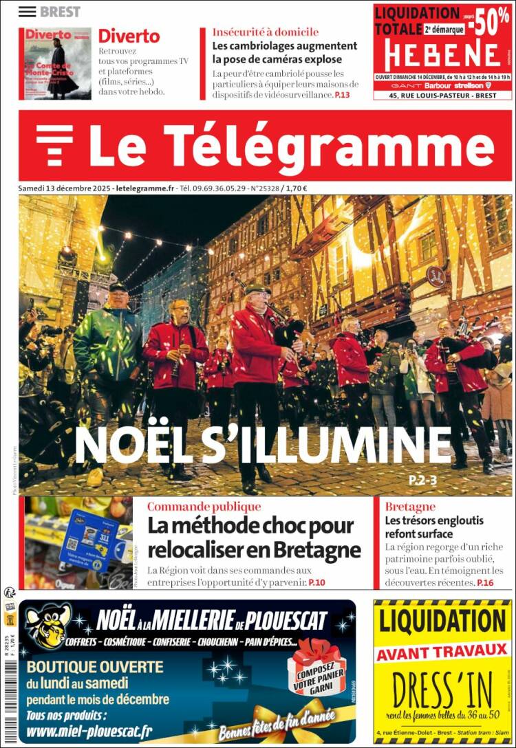 Portada de Télégramme (Francia)