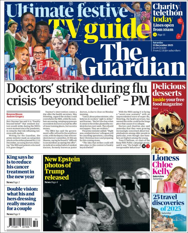 Portada de The Guardian (Reino Unido)