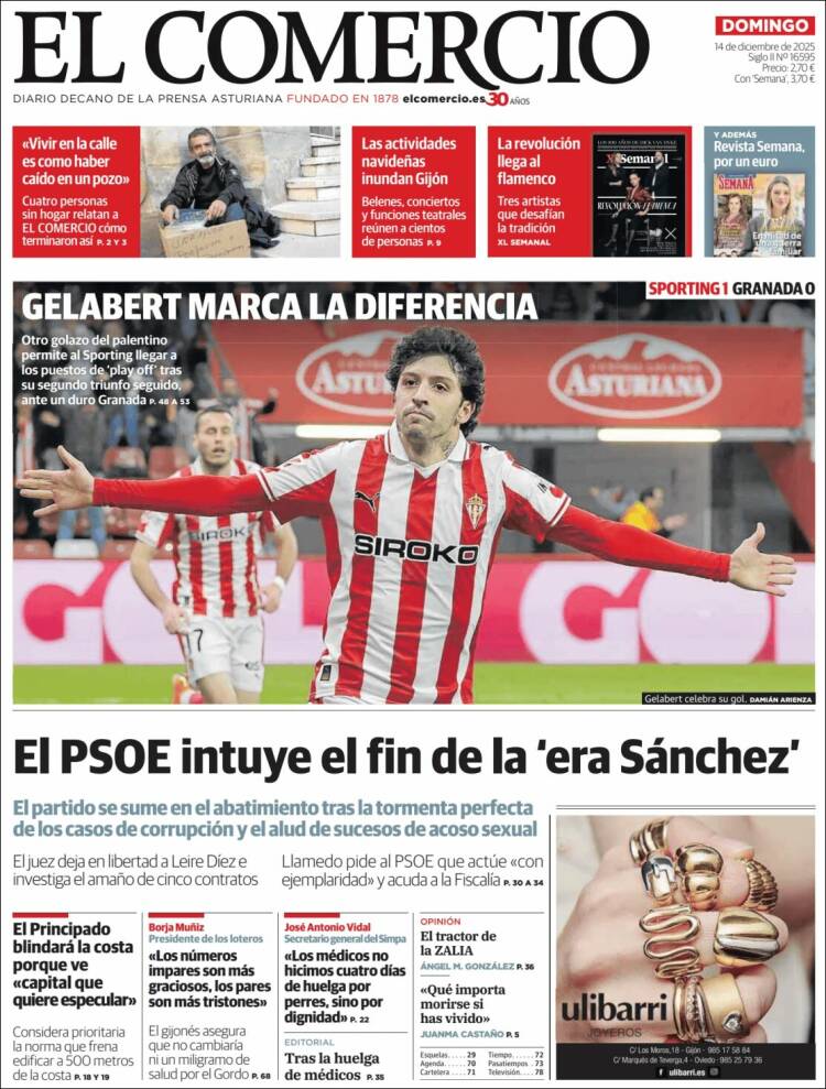 Portada de El Comercio - Gijón (Espa&ntilde;a)