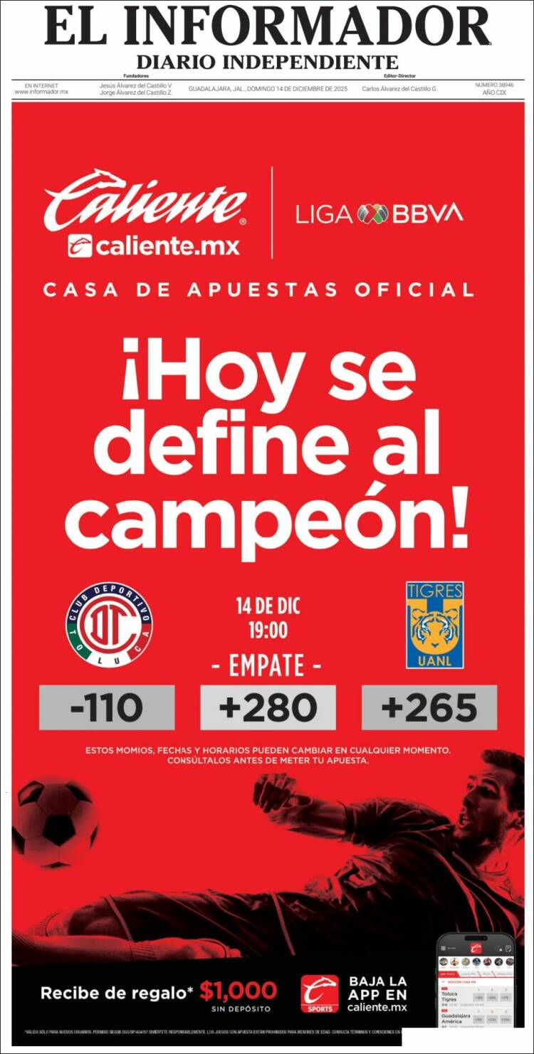 Portada de El Informador (M&eacute;xico)