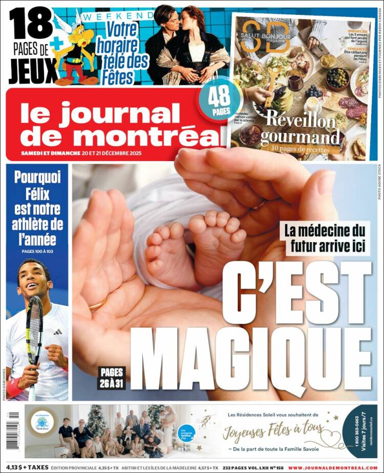 Portada de Le Journal de Montréal (Canad&aacute;)
