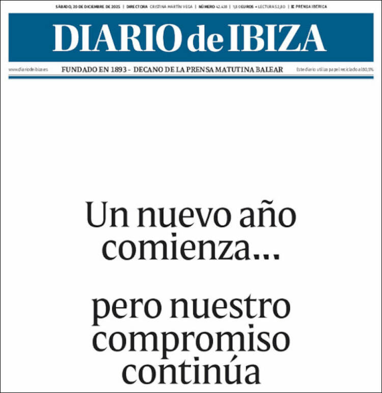 Portada de Diario de Ibiza (Espa&ntilde;a)
