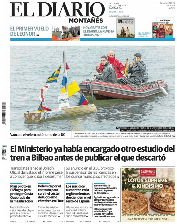 Portada de El Diario Montañés (Espa&ntilde;a)