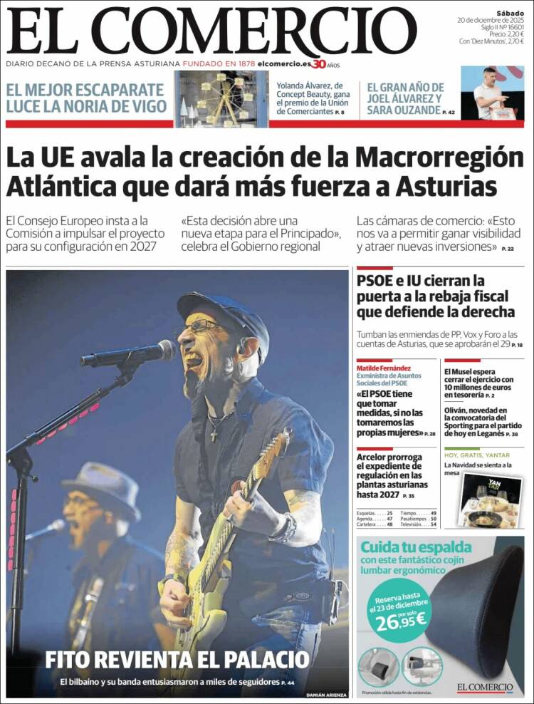 Portada de El Comercio - Gijón (Espa&ntilde;a)