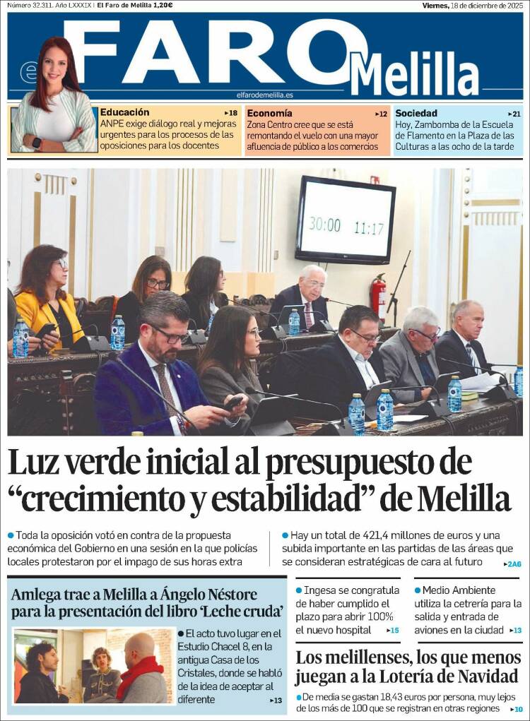 Portada de El Faro de Melilla (Espa&ntilde;a)