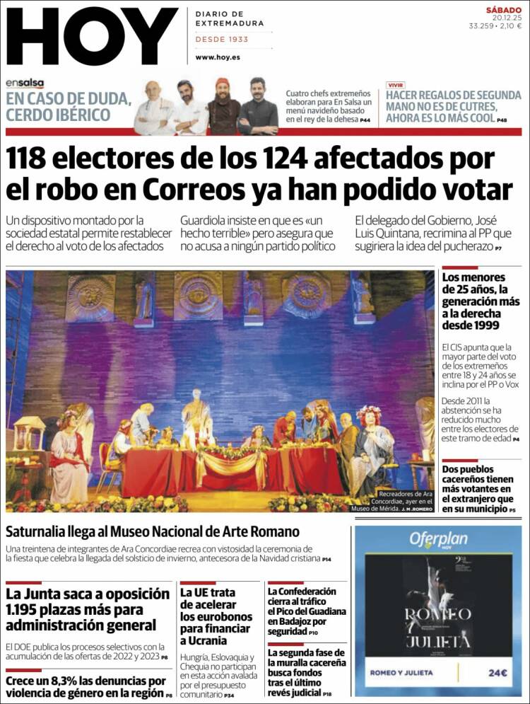 Portada de Hoy - Caceres (Espa&ntilde;a)