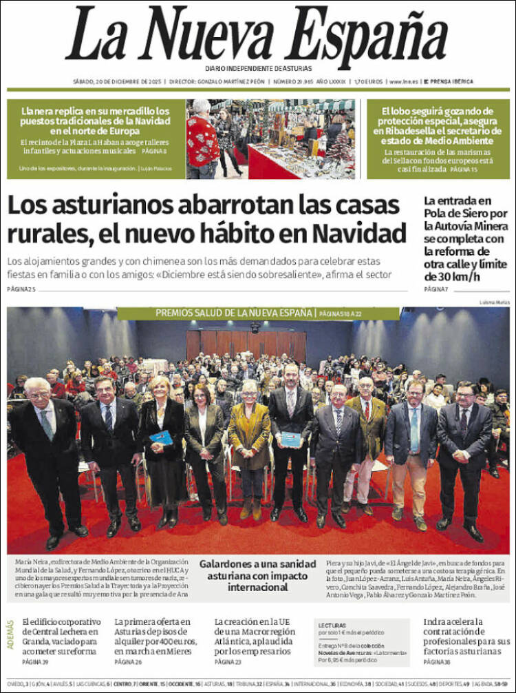 Portada de La Nueva España (Espa&ntilde;a)