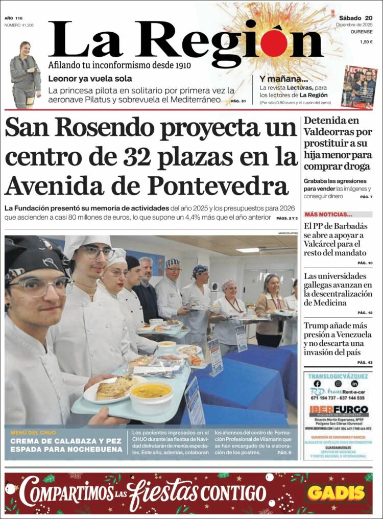 Portada de La Región de Ourense (Espa&ntilde;a)